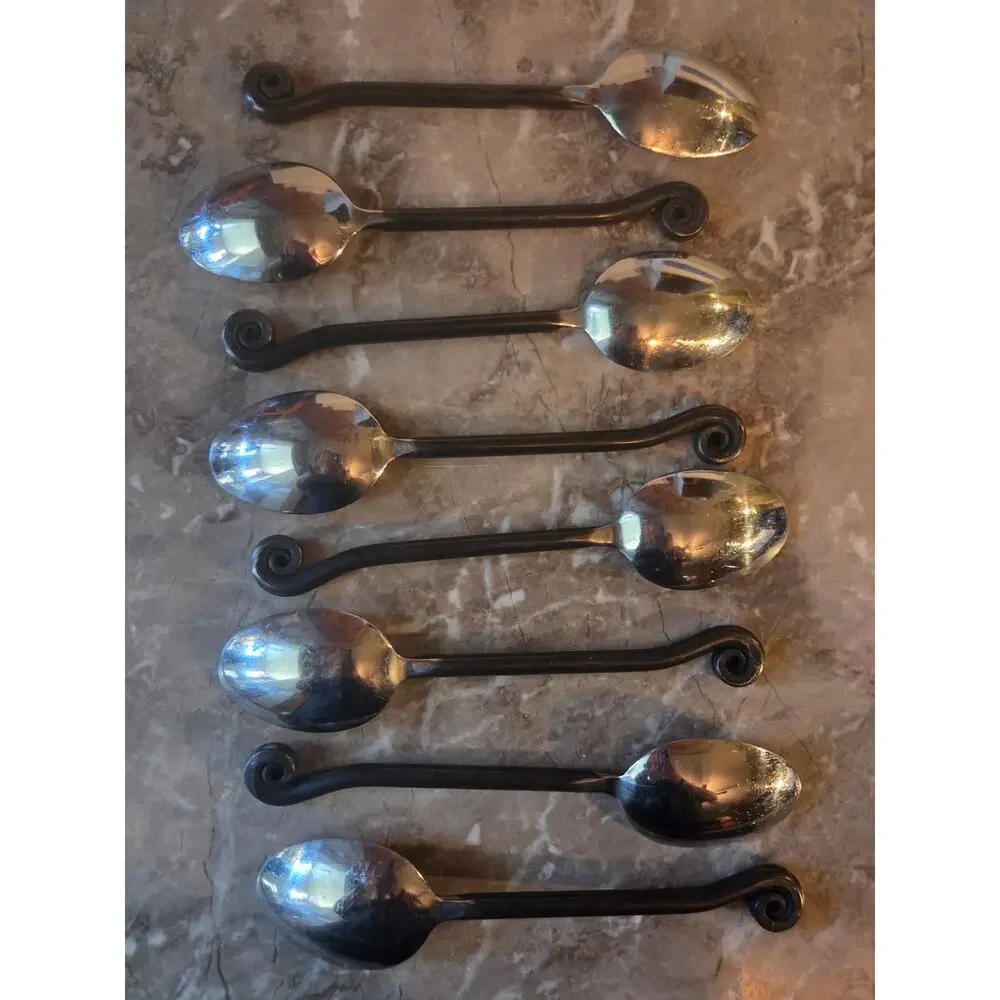 Hampton Silversmiths Coil Tip Large Dinner Spoons Set of 8